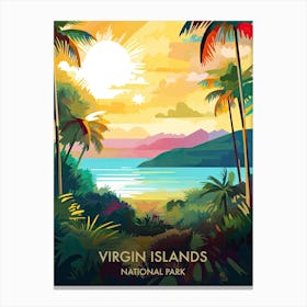 Virgin Islands National Park Travel Poster Illustration Style 3 Canvas Print