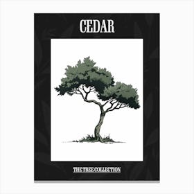 Cedar Tree Pixel Illustration 4 Poster Canvas Print