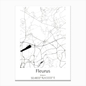 Fleurus,Belgium Minimalist Map Canvas Print