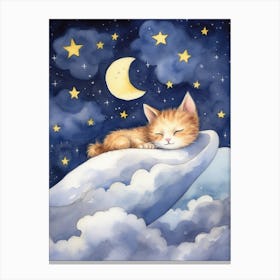 Baby Kitten 11 Sleeping In The Clouds Canvas Print