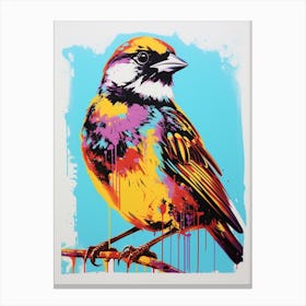 Andy Warhol Style Bird Sparrow 1 Canvas Print