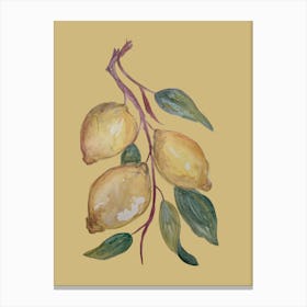 Yellow Lemons Botanical Toile