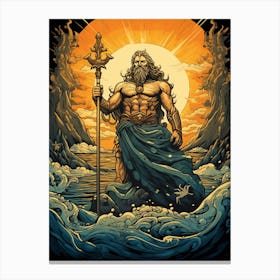  An Illustration Of The Greek God Poseidon 3 Canvas Print