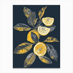 Lemons And Leaves 1 Canvas Print
