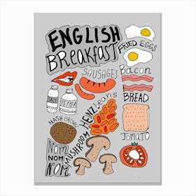 English Breakfast Grey Canvas Print