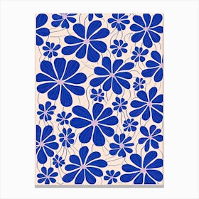Blue Flowers Pattern 2 Canvas Print