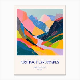 Colourful Abstract Triglav National Park Slovenia 1 Poster Blue Canvas Print