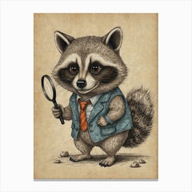 Detective Raccoon 1 Canvas Print