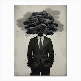 Man With A Tree On His Head Canvas Print