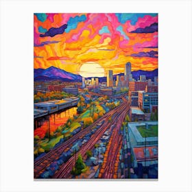 Spokane Washington Pixel Art 5 Canvas Print