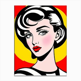 Vibrant Embrace: A Pop Art Portrait of Empowerment Pop Art Canvas Print