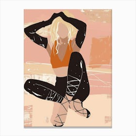 Girl In Yoga Pose Canvas Print