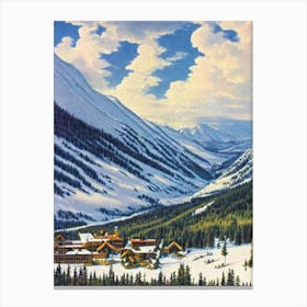 Alyeska, Usa Ski Resort Vintage Landscape 1 Skiing Poster Canvas Print