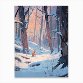 Winter Rabbit 5 Illustration Canvas Print