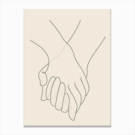 Holding hands Line Art Poster_2455582 Canvas Print