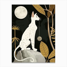 Cat In The Moonlight 13 Canvas Print