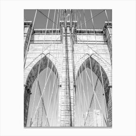 Black And White Brooklyn Bridge Canvas Print