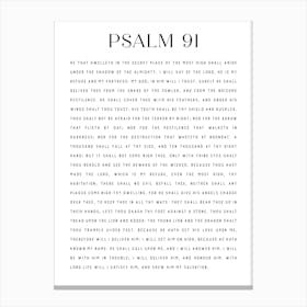 Psalm 91 Printable, King James Version, Bible Verse Print, Digital Download, Scripture Wall Art, Typography Decor, Minimalist Christian Gift Stampe su tela