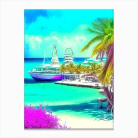 Isla Mujeres Mexico Soft Colours Tropical Destination Canvas Print