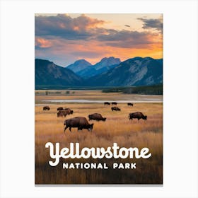 Yellowstone National Park Vintage V 08 Canvas Print