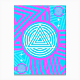 Geometric Glyph in White and Bubblegum Pink and Candy Blue n.0065 Canvas Print
