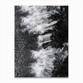 Black And White Water Cascade Canvas Print
