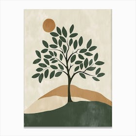 Banyan Tree Minimal Japandi Illustration 4 Canvas Print