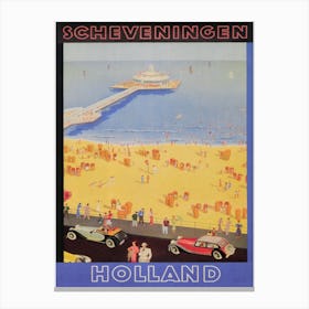 Scheveningen Holland Vintage Beach Poster 1 Canvas Print