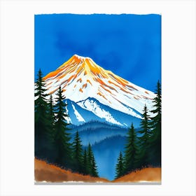 Mt. Hood Watercolor Painting Canvas Print