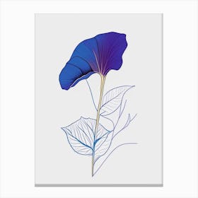 Morning Glory Floral Minimal Line Drawing 2 Flower Canvas Print