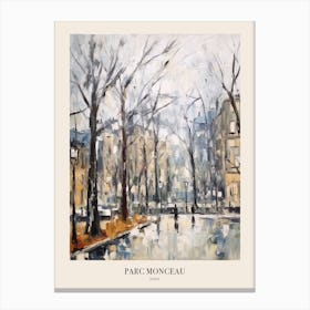 Winter City Park Poster Parc Monceau Paris France 1 Canvas Print
