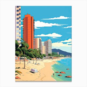 Acapulco, Mexico, Flat Illustration 3 Canvas Print