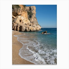 Waves and rocks on the Mediterranean coast Canvas Print
