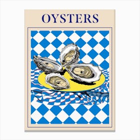 Oysters Seafood Poster Canvas Print