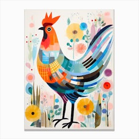 Bird Painting Collage Chicken 8 Canvas Print