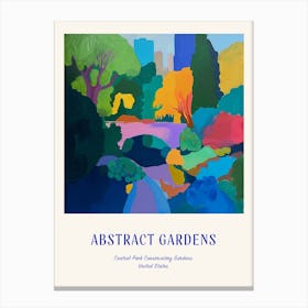 Colourful Gardens Central Park Conservatory Gardens Usa 3 Blue Poster Canvas Print