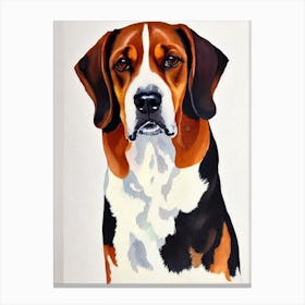 American English Coonhound Watercolour 3 dog Canvas Print