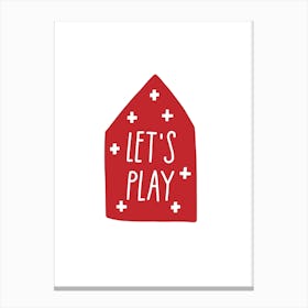 Let S Play House Red Super Scandi Canvas Print