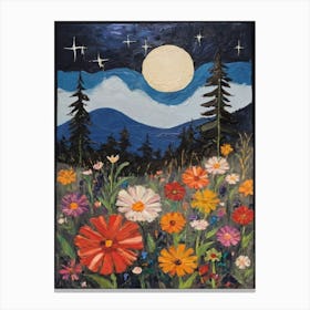 Moonlight In The Meadow 1 Canvas Print