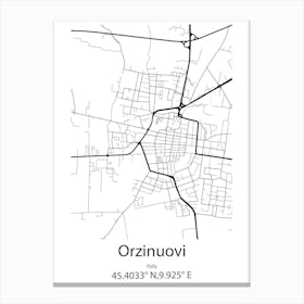 Orzinuovi,Italy Minimalist Map Canvas Print