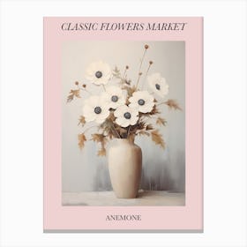 Classic Flowers Market Anemone Floral Poster 3 Canvas Print