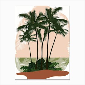 Palm Trees On The Beach 16 Canvas Print