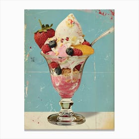 Retro Kitsch Ice Cream Sundae 1 Canvas Print