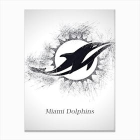 Miami Dolphins Sketch Drawing Canvas Print