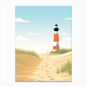 Baltic Sea And North Sea, Minimalist Ocean and Beach Retro Landscape Travel Poster Set #8 Canvas Print