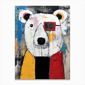 Cyber Punk Teddy Polar Bear Canvas Print