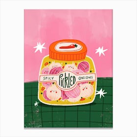 Spicy Pickled Onions Food Canvas Print