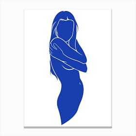 T14 2 Blue Nude Canvas Line Art Print
