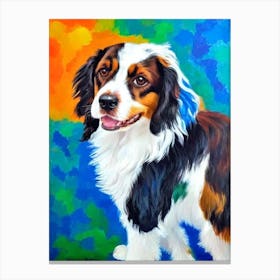 Welsh Springer Spaniel Fauvist Style dog Canvas Print