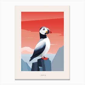 Minimalist Puffin 2 Bird Poster Canvas Print